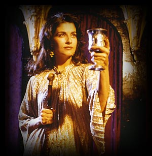 Babetta holding golden chalice